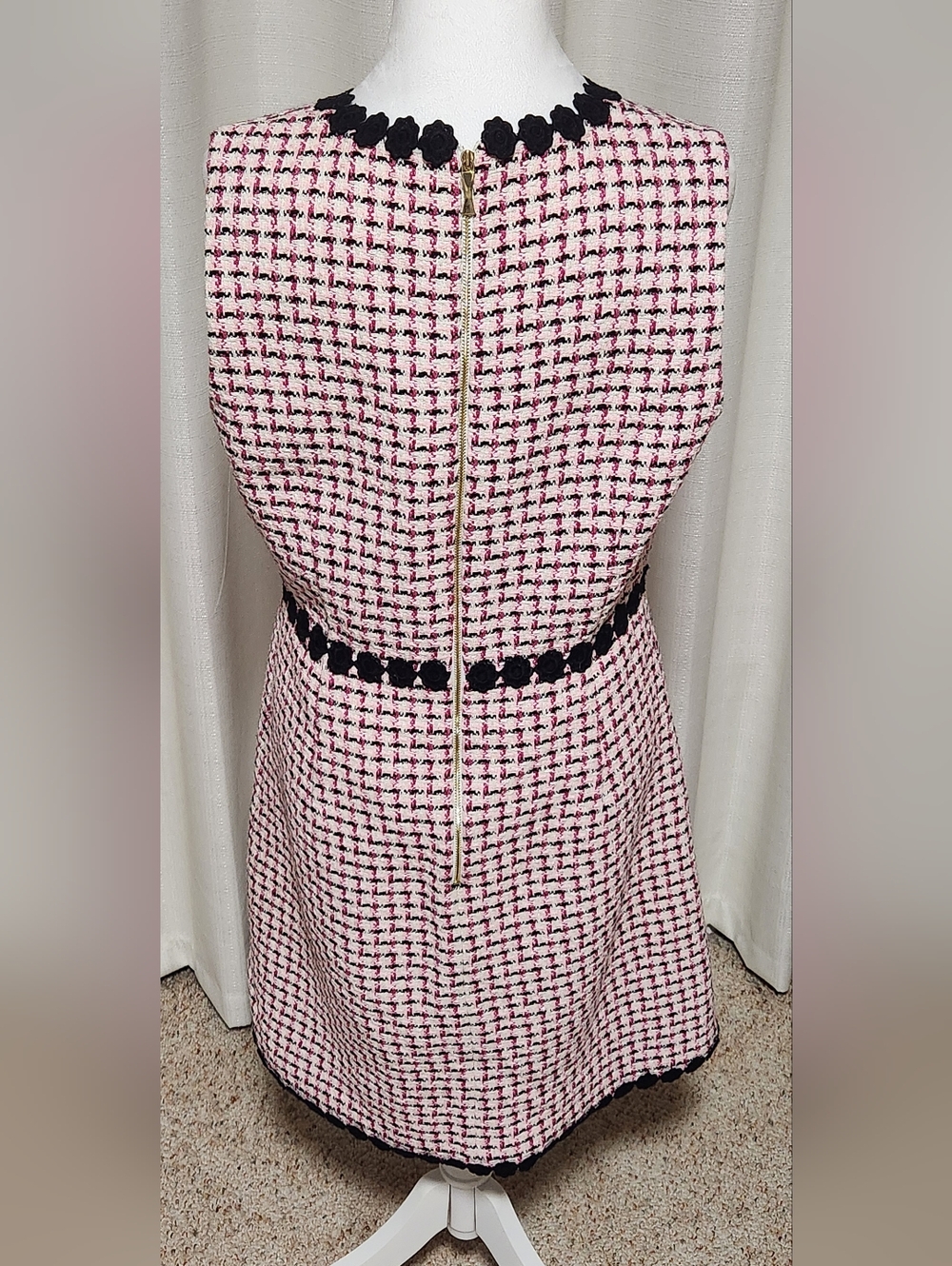 Kate Spade New York Women’s Size 12 Multi Tweed Pink Marbled A Line Dress - Picture 5 of 9